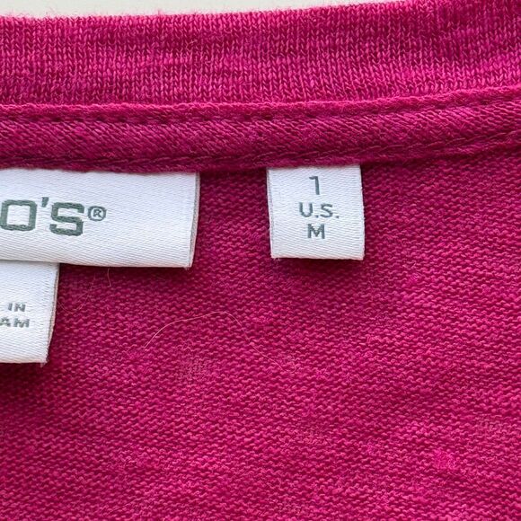 Chico's 100% Linen, Burnout Knit Top, Size Medium - Picture 7 of 8